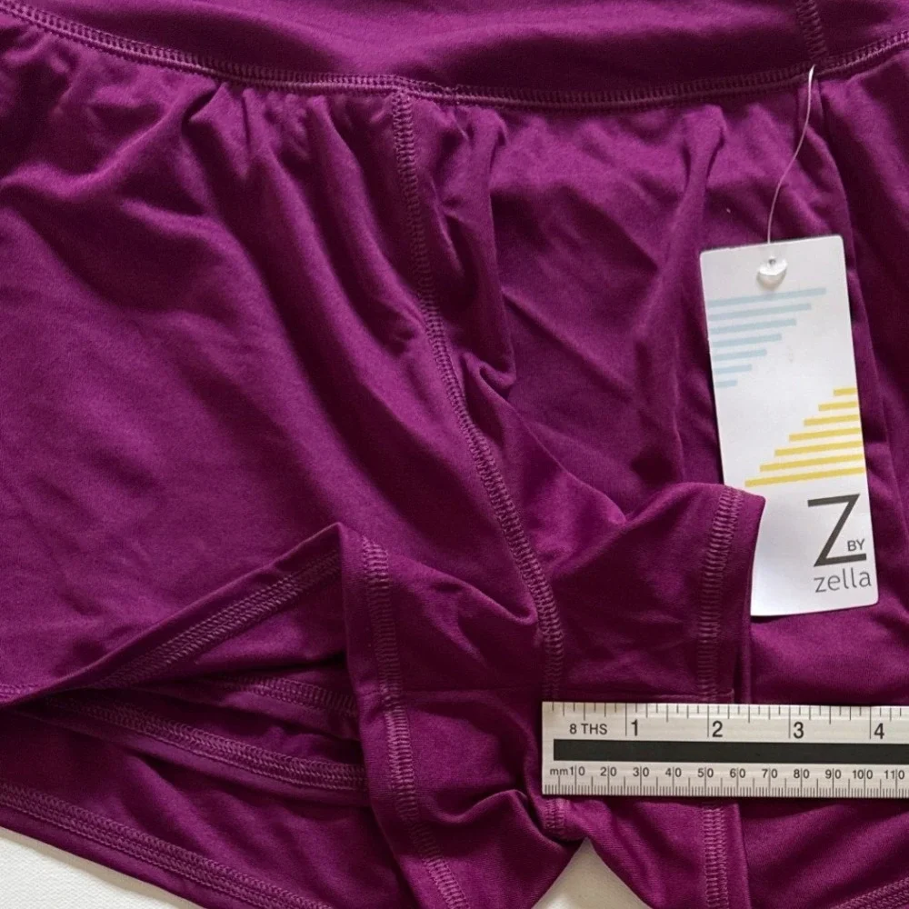 Z by Zella Girls Plum Purple Athletic Shorts Built-in Liner Size L 10/12 NWT